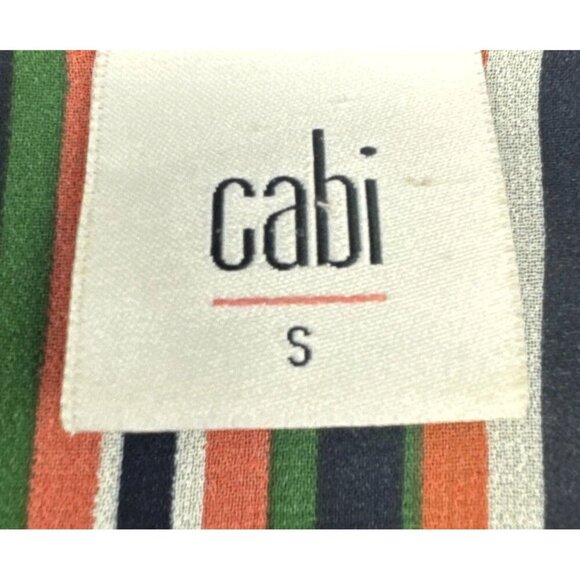 CAbi Women’s Colorful Striped Sheer Balloon Sleeve Ultimate Blouse Top Sz S - Picture 5 of 9